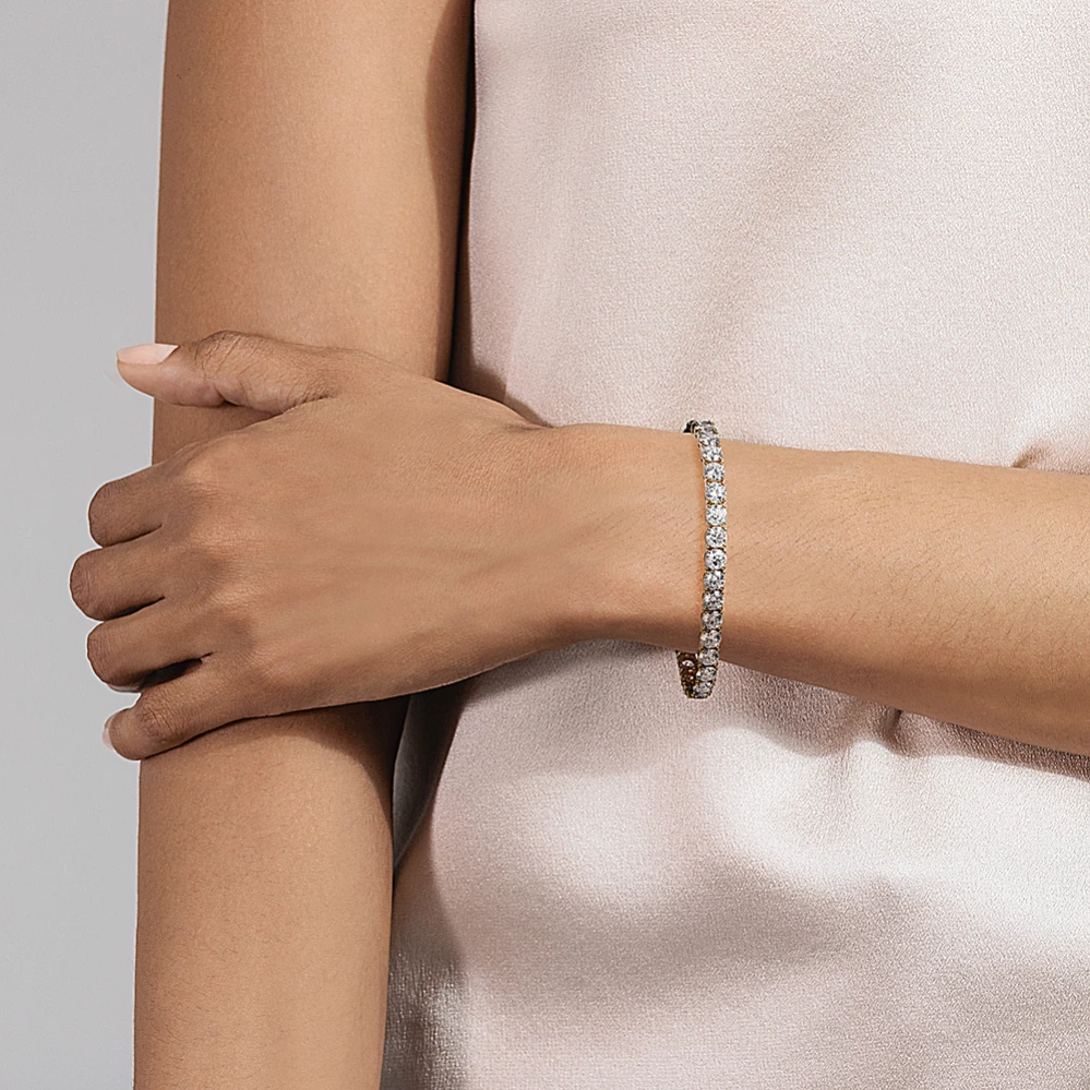 14k Gold 13 3/4 ct Lab Diamond Tennis Bracelet
