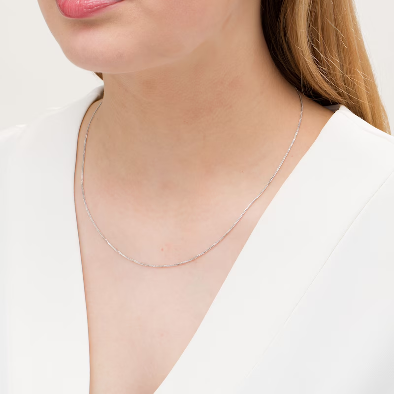 14k Gold 0.85 mm Wheat Chain Necklace