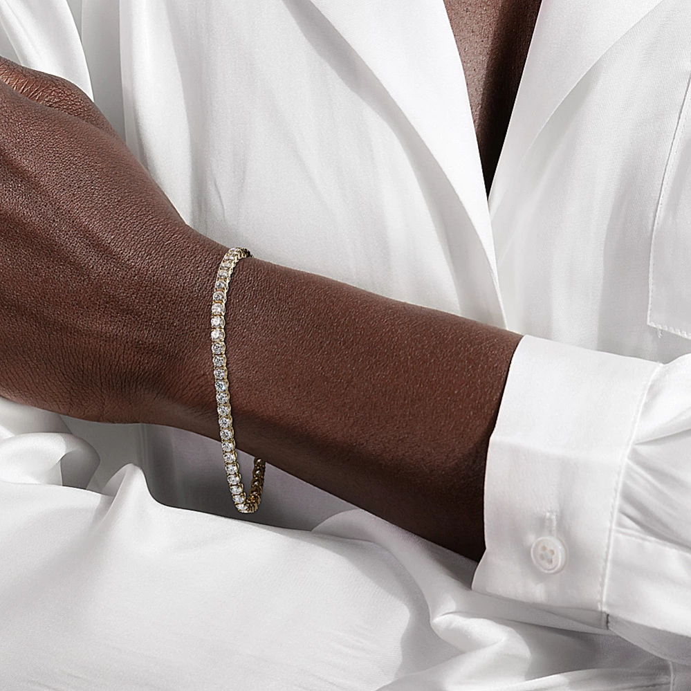 14k Gold 7 ct Lab Diamond Tennis Bracelet
