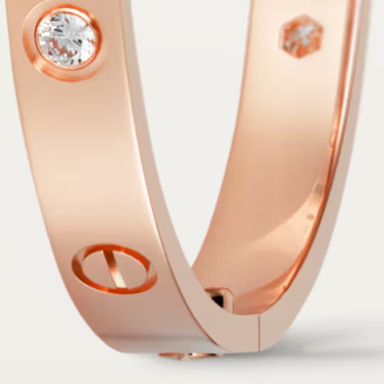 Cartier Love Bracelet 4 Diamond 18k Rose Gold