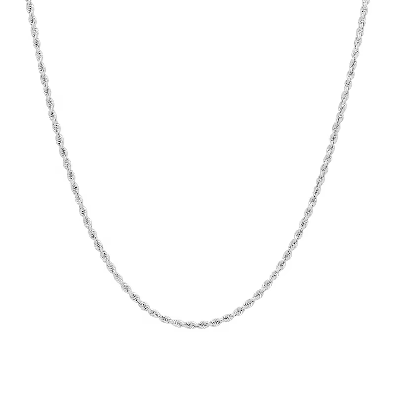 14k Gold 1.8 mm Diamond-Cut Round Hollow Rope Chain Necklace