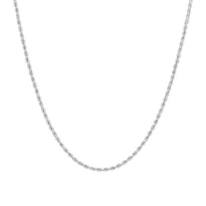 14k Gold 1.8 mm Diamond-Cut Round Hollow Rope Chain Necklace