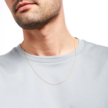 14k Gold 1mm Singapore Chain Necklace