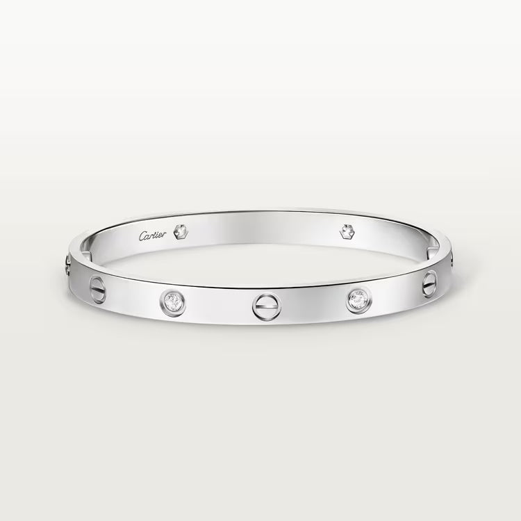 Cartier Love Bracelet 4 Diamond 18k White Gold