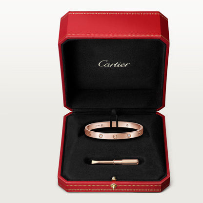 Cartier Love Bracelet 4 Diamond 18k Rose Gold