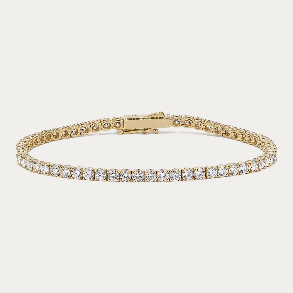 14k Gold 5 ct Lab Diamond Tennis Bracelet