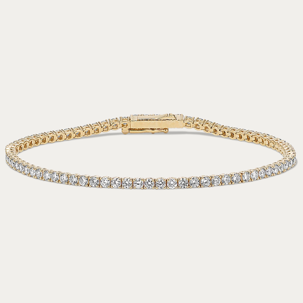 14k Gold 3 ct Lab Diamond Tennis Bracelet