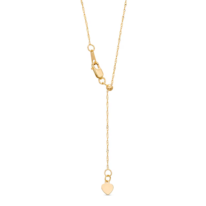 14k Gold 1mm Singapore Chain Necklace