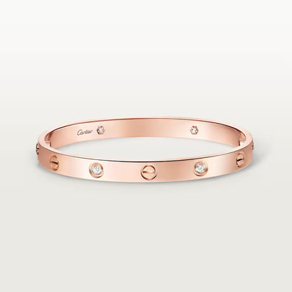 Cartier Love Bracelet 4 Diamond 18k Rose Gold