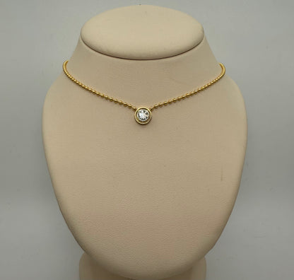 Diamond Pendant 14k Yellow Gold Necklace