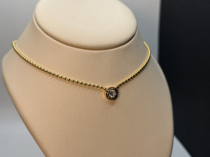 Diamond Pendant 14k Yellow Gold Necklace