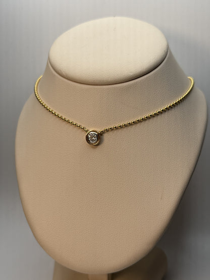 Diamond Pendant 14k Yellow Gold Necklace