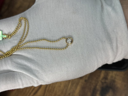 Diamond Pendant 14k Yellow Gold Necklace