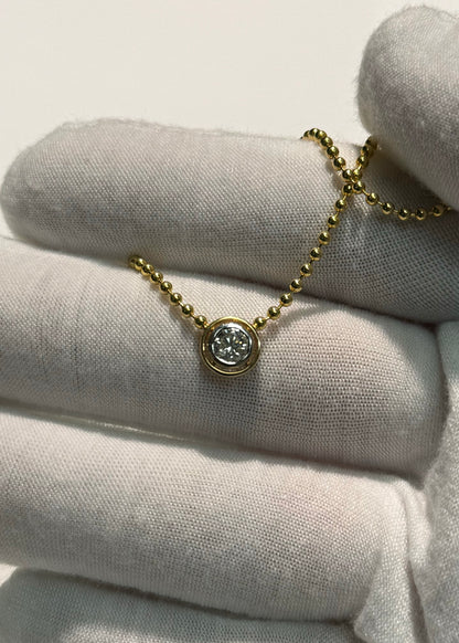 Diamond Pendant 14k Yellow Gold Necklace