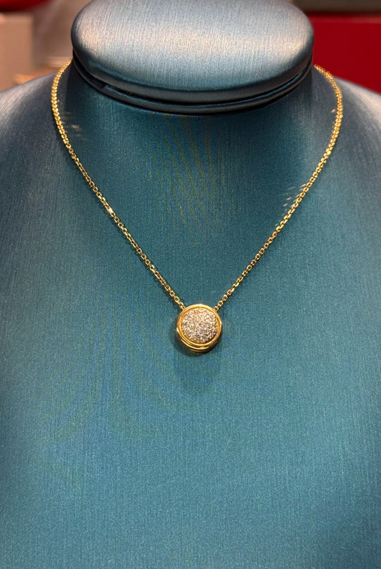 Diamond Pendant 14k Yellow Gold Necklace