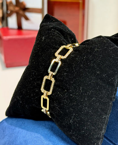 14k Yellow Gold Diamond Bracelet