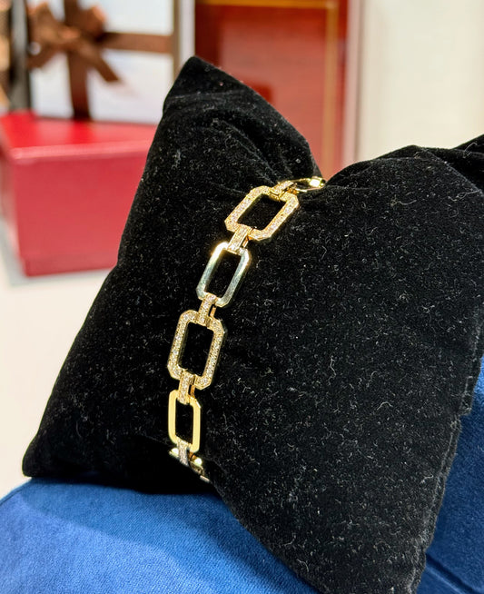 14k Yellow Gold Diamond Bracelet