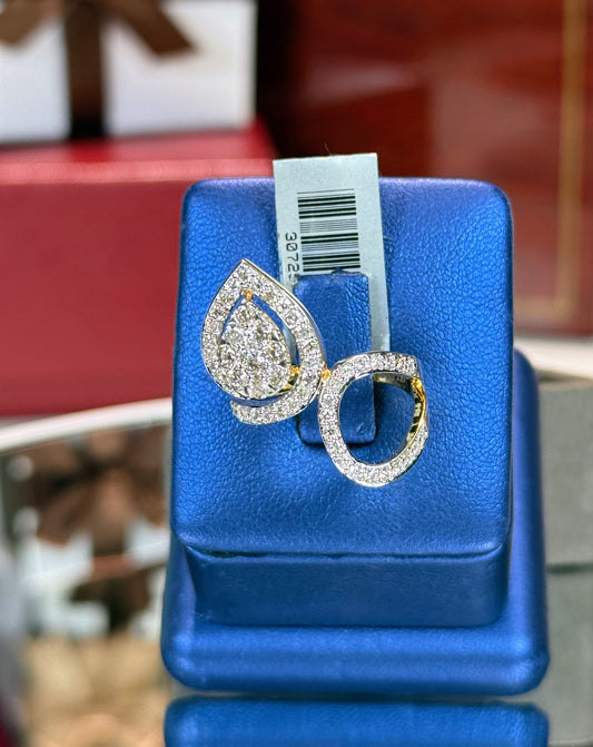 14k Yellow Gold Bypass Diamond Ring