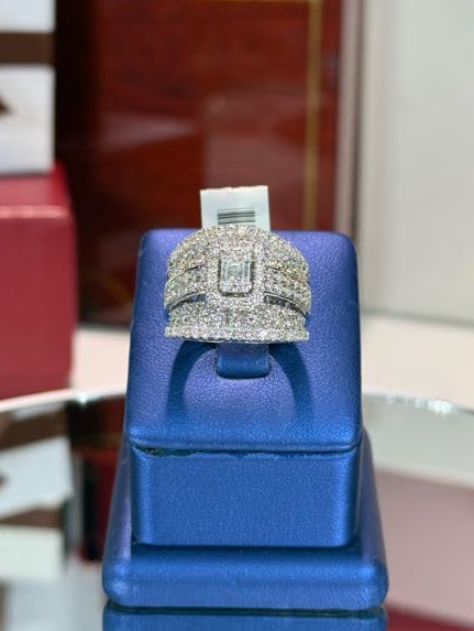 Layered Diamond 14k White Gold Ring