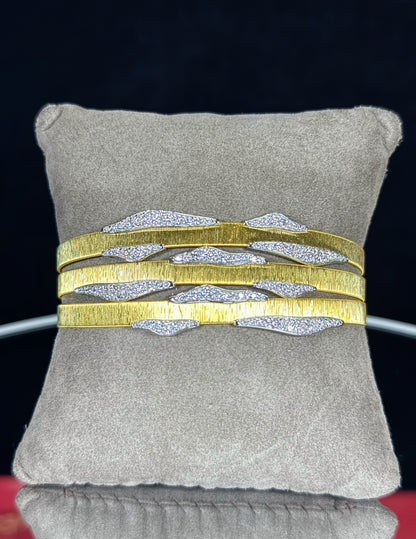 Breaking Waves 14k Yellow Gold Diamond Bracelet