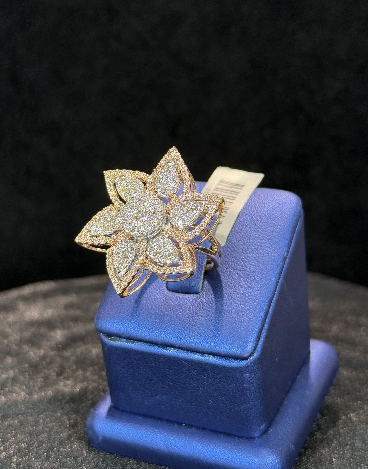 Floral Design 14k Rose Gold Diamond Ring