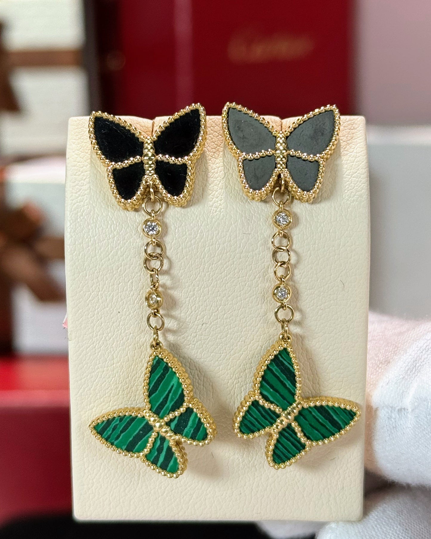 Van Cleef Inspired Butterfly Design 14k Yellow Gold Earrings