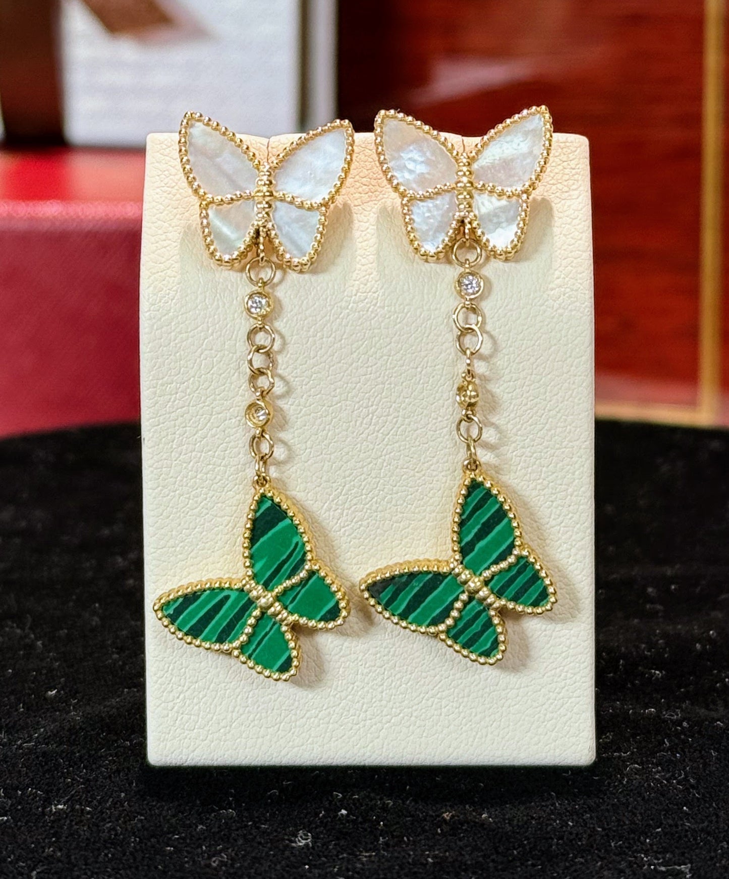 Van Cleef Inspired Butterfly Design 14k Yellow Gold Earrings