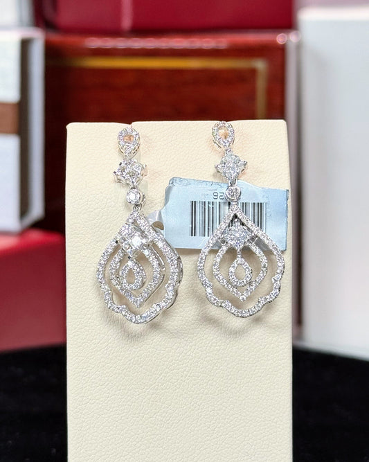 14k White Gold Diamond Earrings