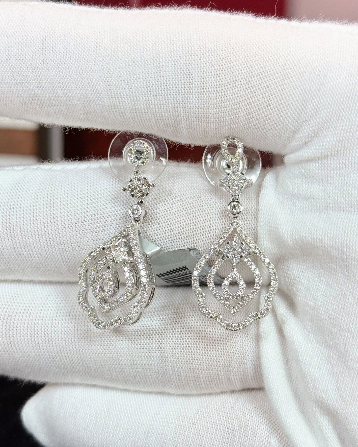 14k White Gold Diamond Earrings