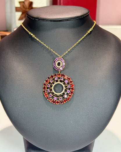 Colorful Gemstones 14k Yellow Gold Pendant Necklace