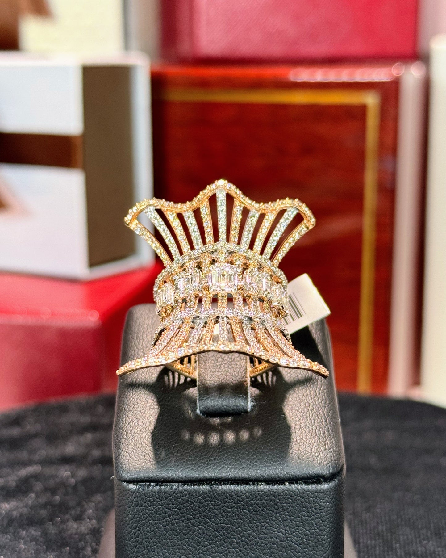 Ribbon Design 14k Rose Gold Diamond Ring