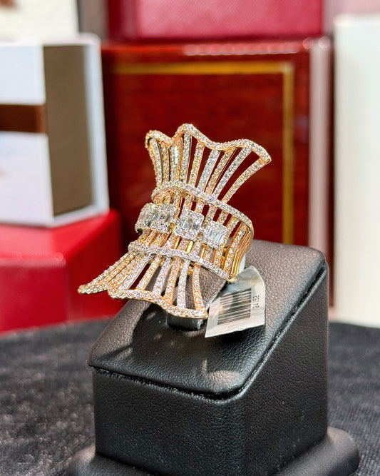 Ribbon Design 14k Rose Gold Diamond Ring