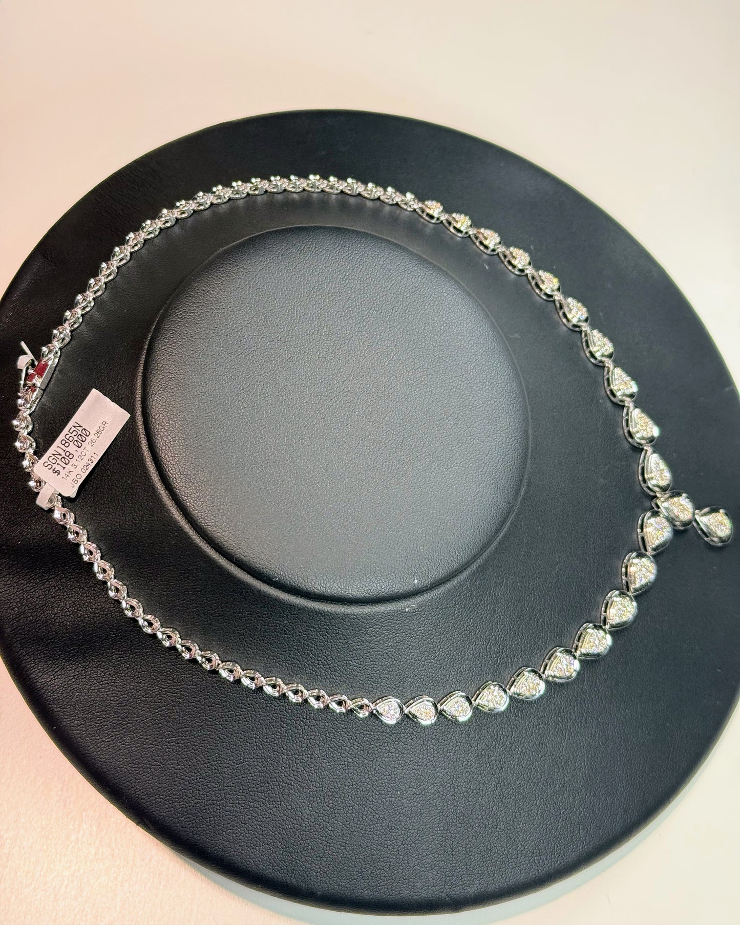 14k White Gold Raindrops Diamond Necklace