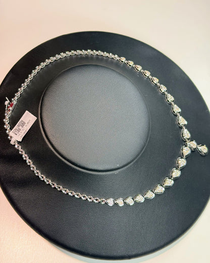 14k White Gold Raindrops Diamond Necklace