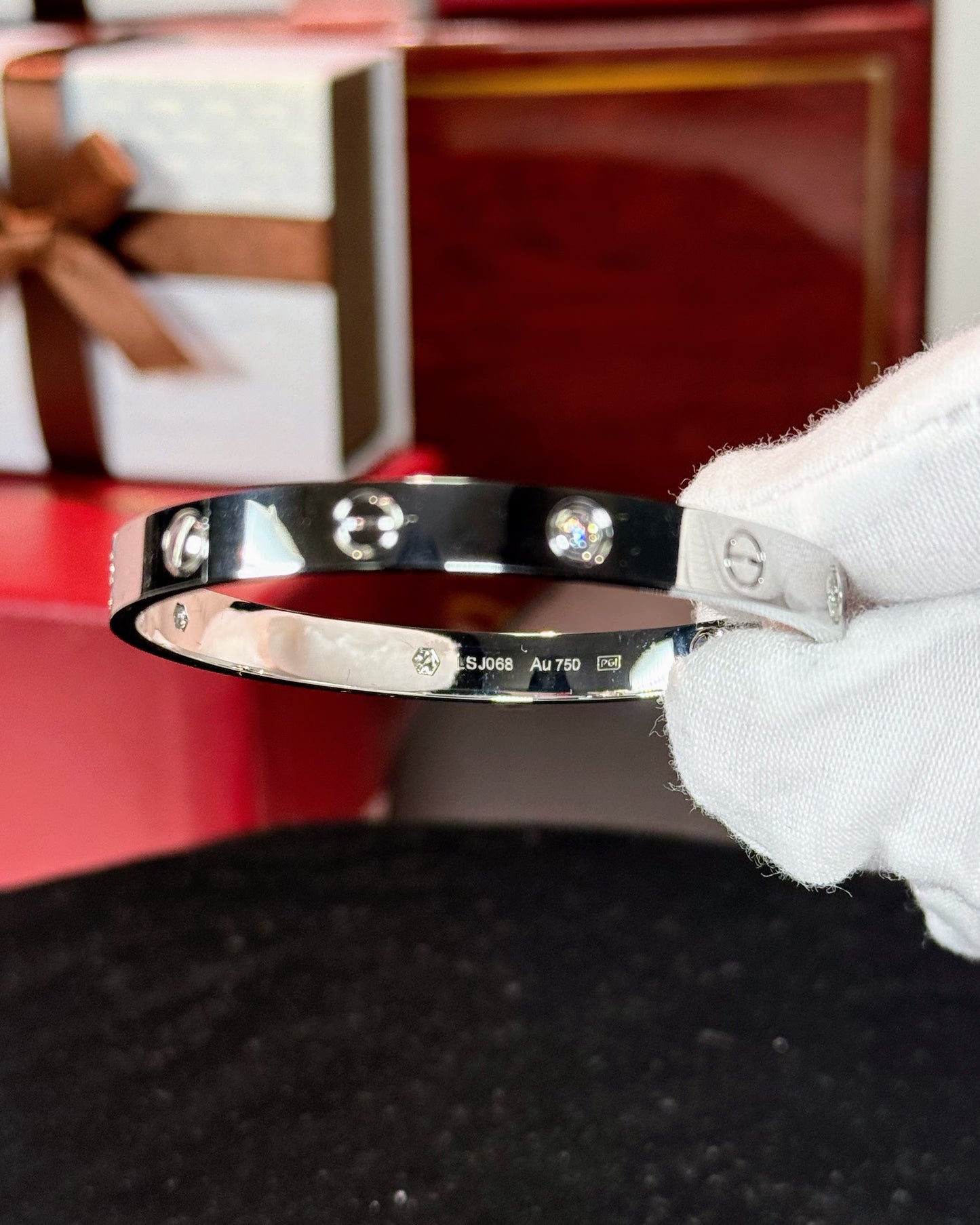 Cartier Love Bracelet 4 Diamond 18k White Gold