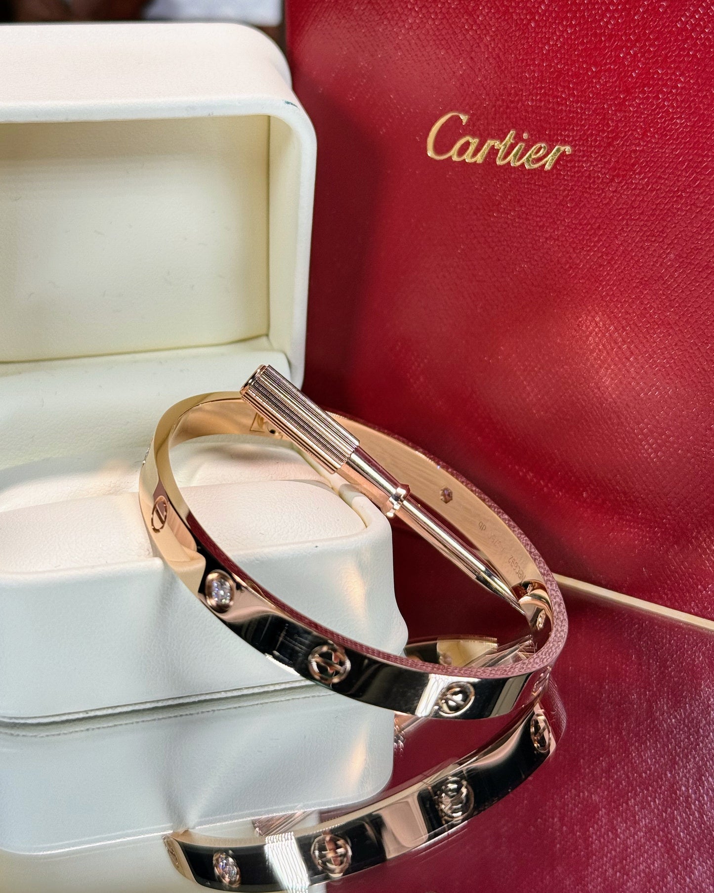 Cartier Love Bracelet 4 Diamond 18k Rose Gold