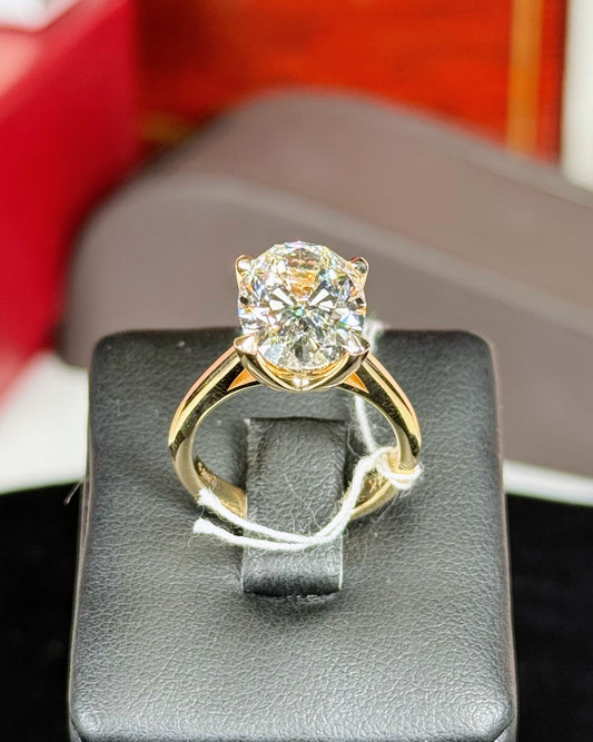 14k Yellow Gold CVD Lab Grown Oval Diamond Ring