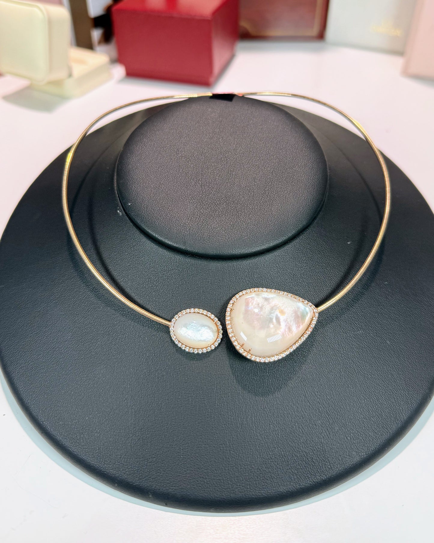 MoP 14k Rose Gold Torc Necklace