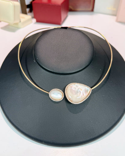 MoP 14k Rose Gold Torc Necklace