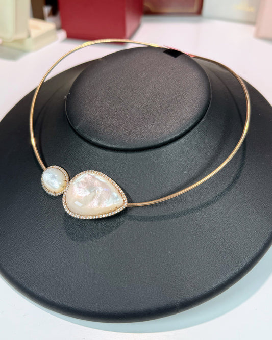 MoP 14k Rose Gold Torc Necklace
