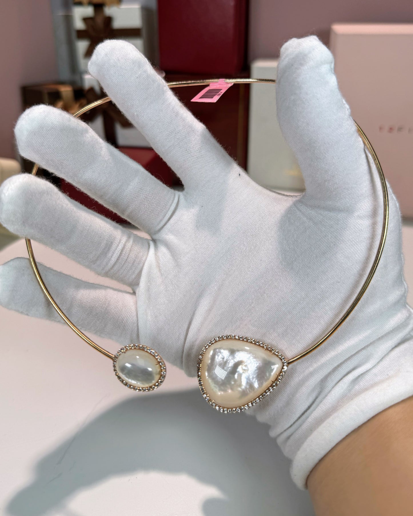 MoP 14k Rose Gold Torc Necklace