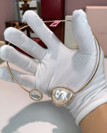 MoP 14k Rose Gold Torc Necklace