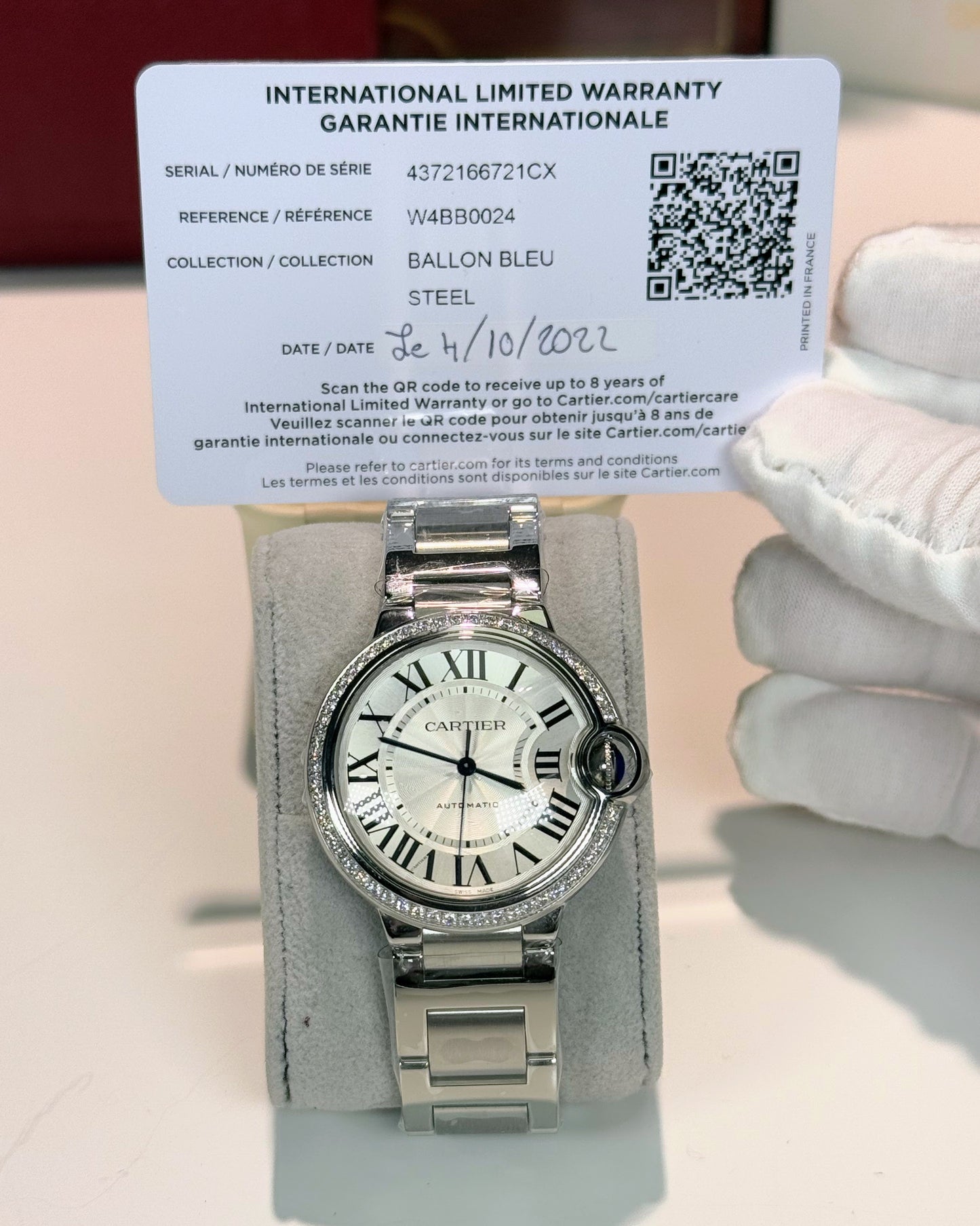 Cartier Ballon Bleu Steel White Dial W4BB0024