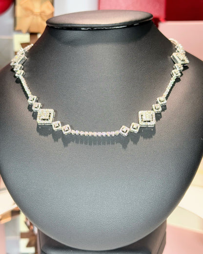 14k White Gold Diamond Necklace