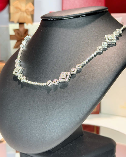 14k White Gold Diamond Necklace