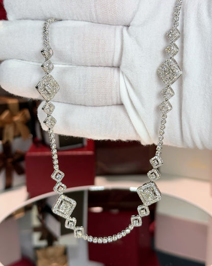14k White Gold Diamond Necklace