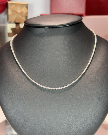 14k White Gold Diamond Tennis Necklace TNS3