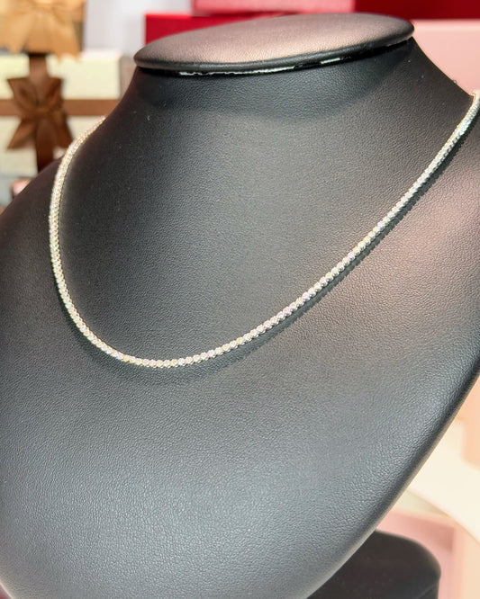 14k White Gold Diamond Tennis Necklace TNS3