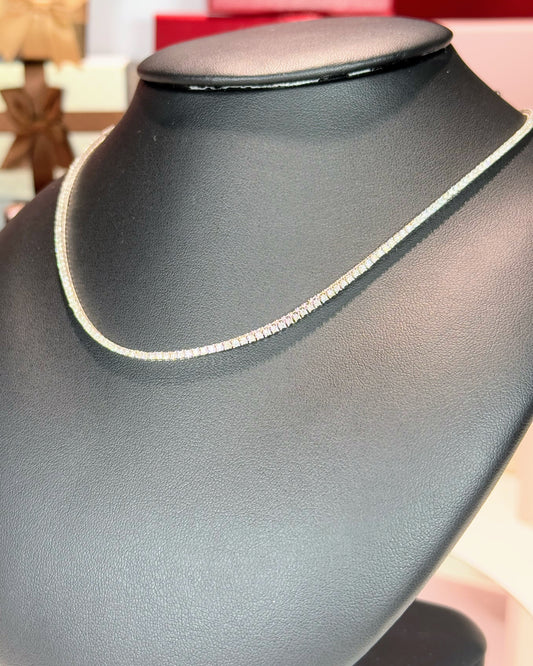 14k White Gold Diamond Tennis Necklace TNS2.5
