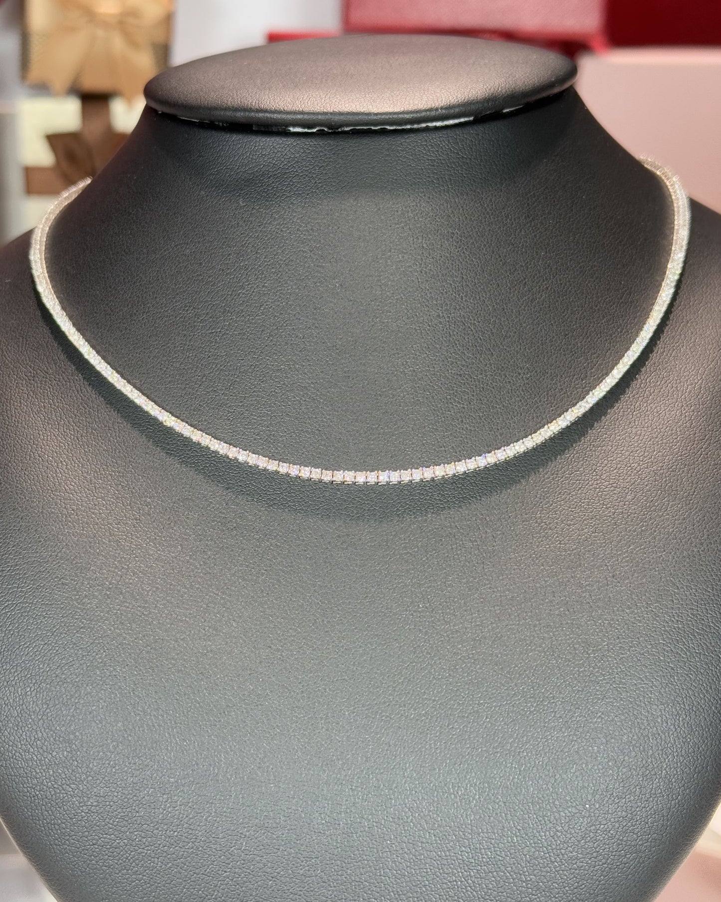 14k White Gold Diamond Tennis Necklace TNS2.5